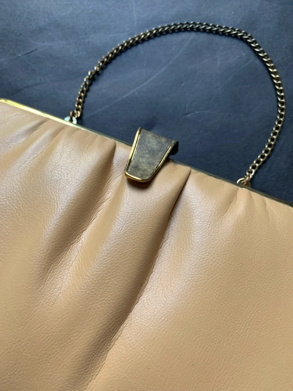 s l e e k :: Vintage Tan Convertible Evening Purse Clutch